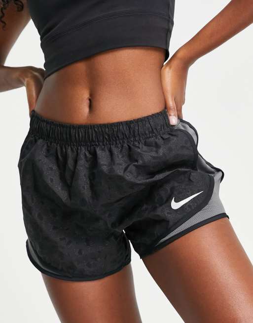 black leopard nike shorts