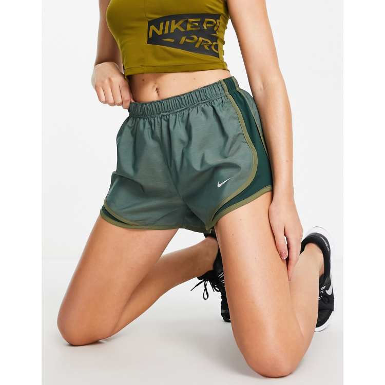 Nike Tempo 3 Dry-Fit Running Workout Yoga Shorts Green Olive