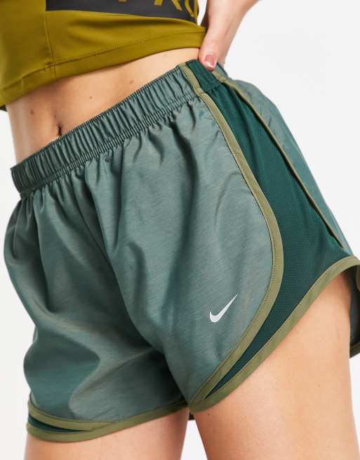 Nike Tempo 3 Dry-Fit Running Workout Yoga Shorts Green Olive