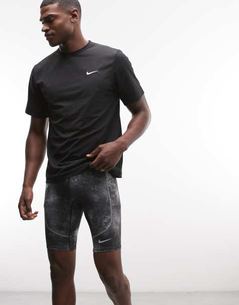 Nike Running Dri-Fit tight shorts in gray print - view 1