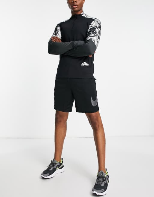 Nike Running Dri-FIT Trail Element half-zip graphic paneled long