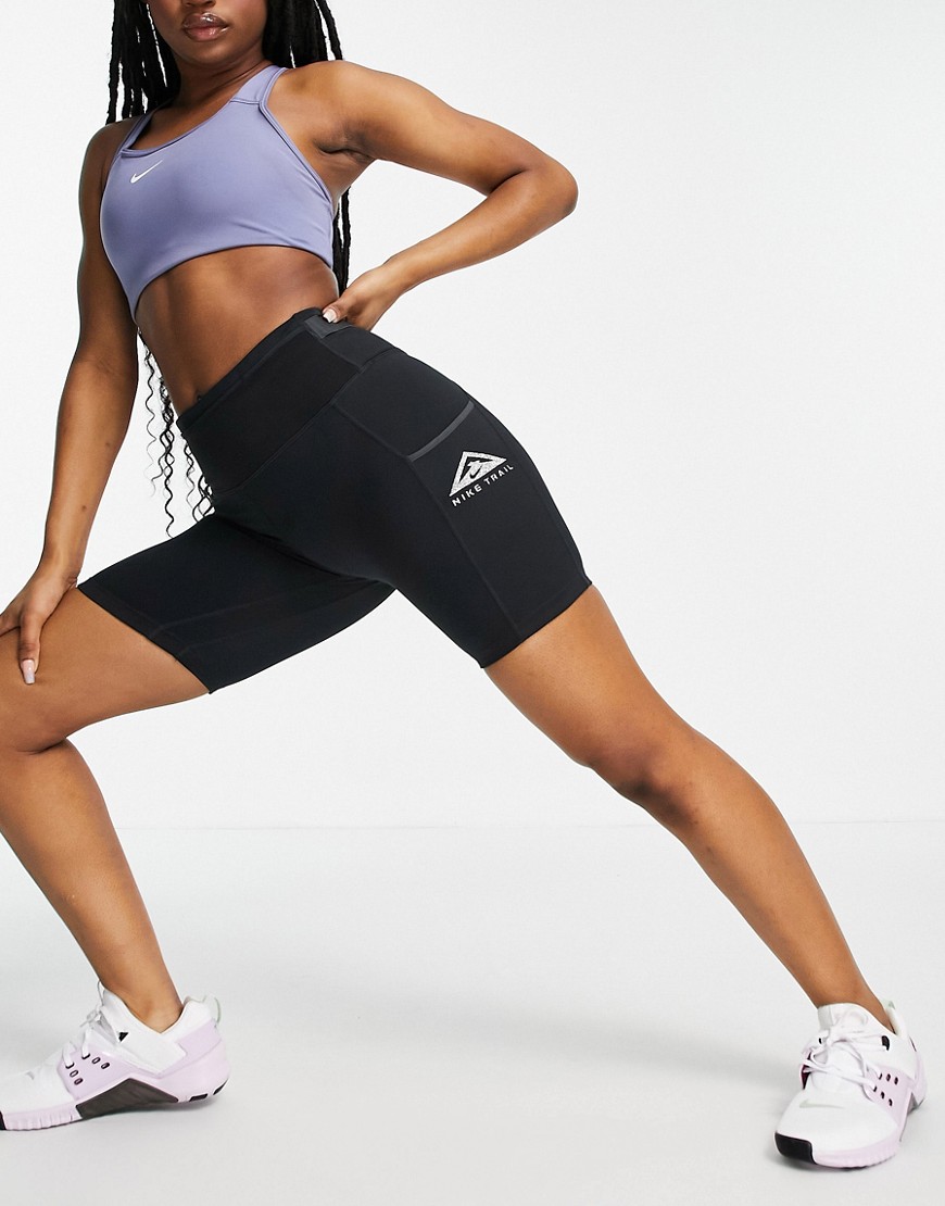 Nike Running Dri-FIT Trail Epic Luxe legging shorts in black
