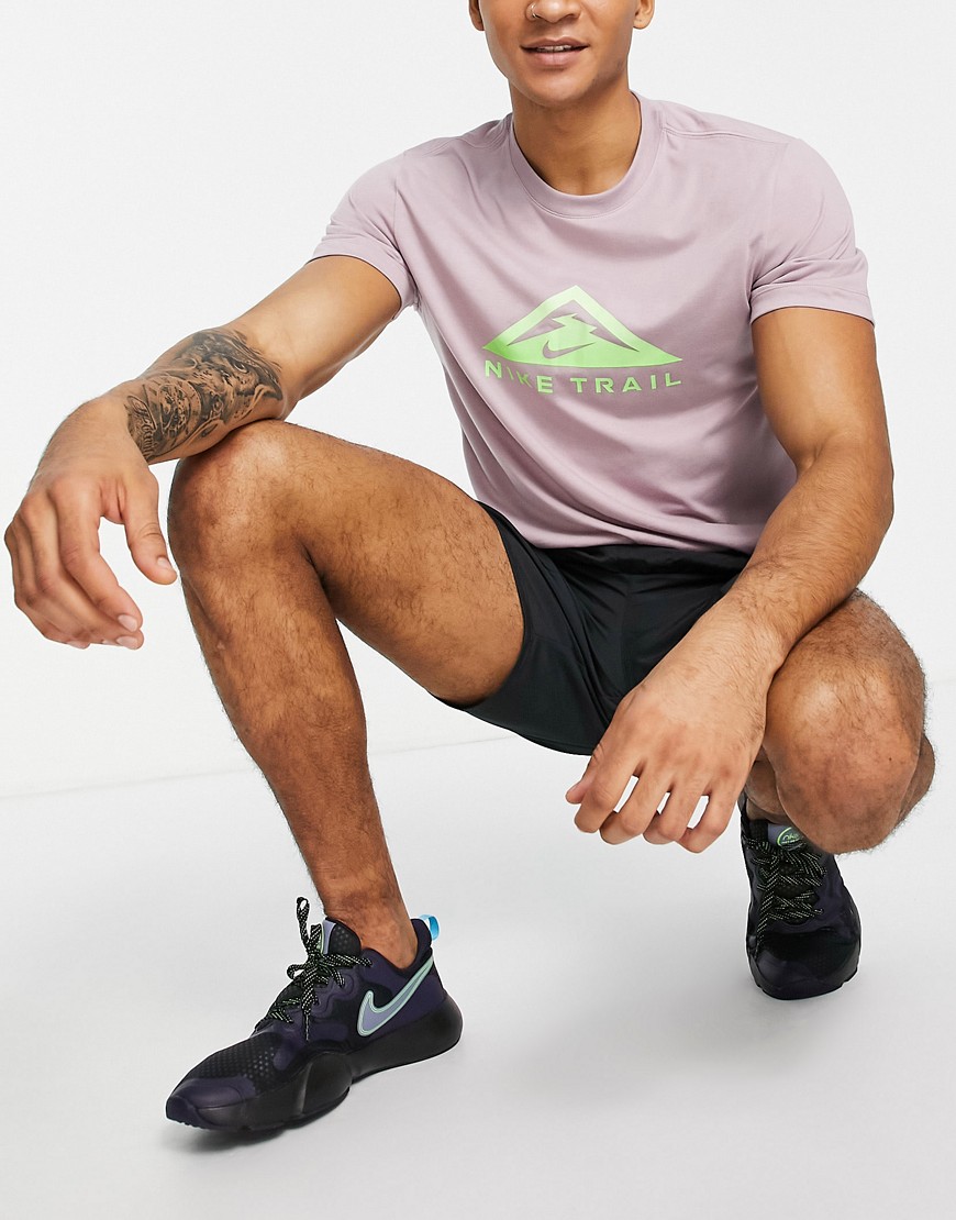 Nike Running Dri-FIT Trail logo T-shirt in lilac-Purple