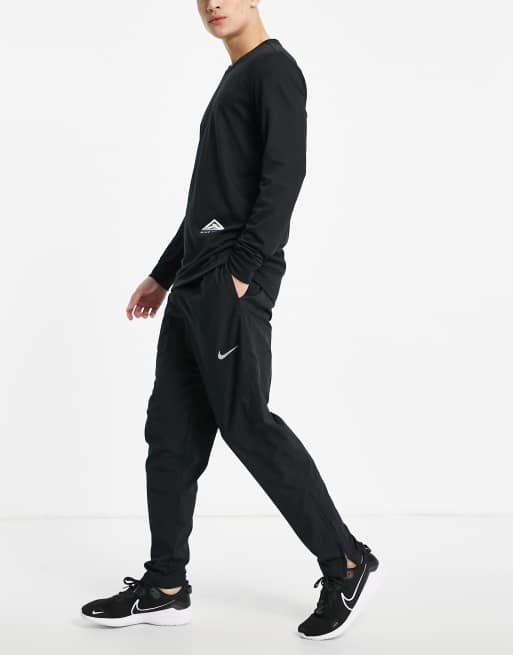 Nike Running Dri-FIT Trail long sleeve T-shirt in black | ASOS