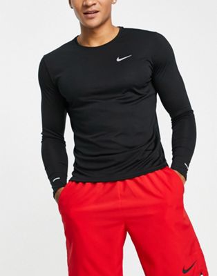Nike Running Dri-FIT UV Miler long sleeve t-shirt in black