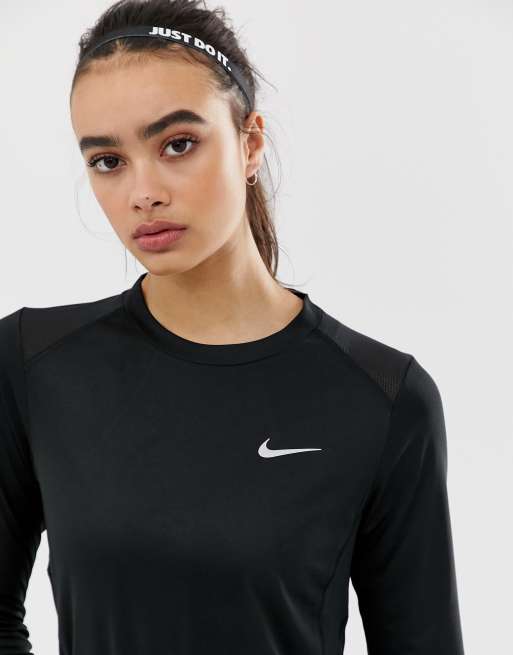 Nike women's miler discount long sleeve top