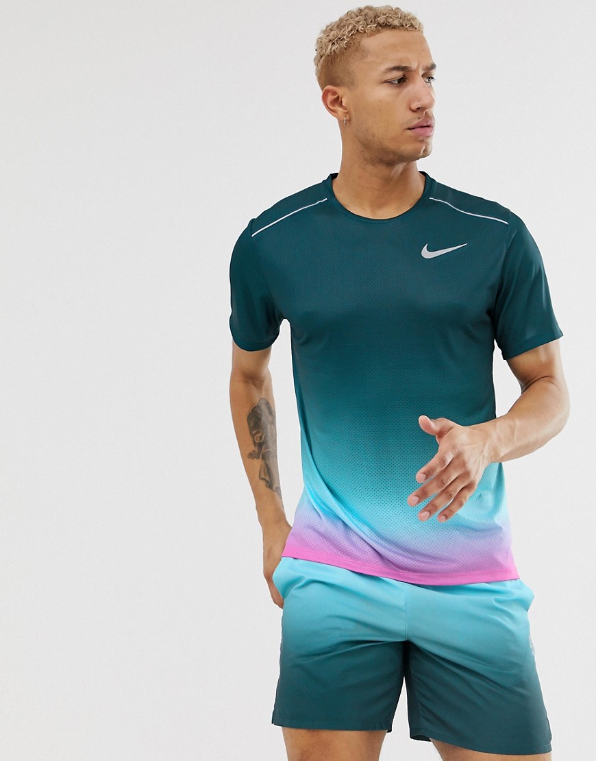 Nike Running - Dry Miler - T-shirt blu sfumato