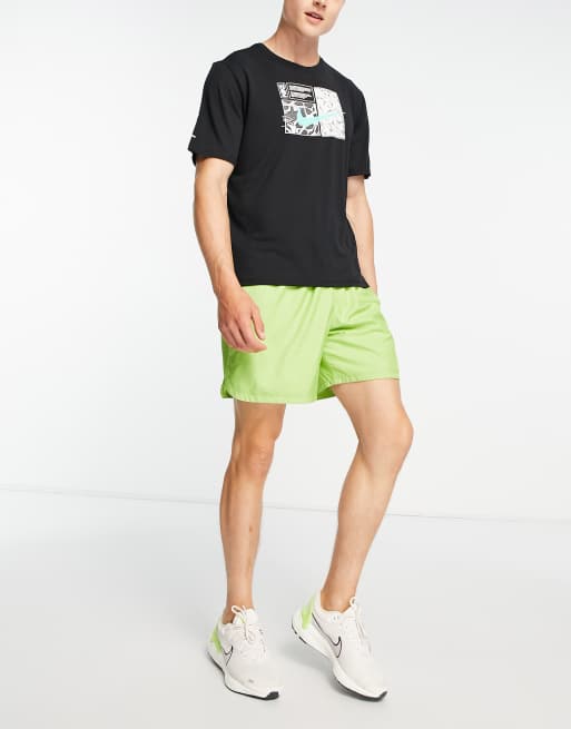 Nike Running DYE Miler Dri FIT graphic t shirt in black