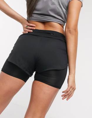 nike running eclipse 2 in 1 shorts in black