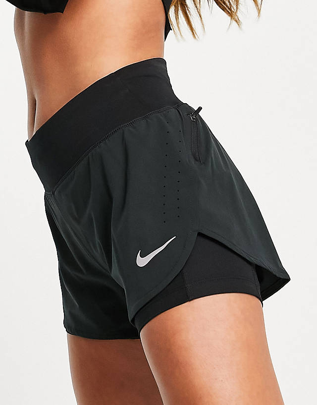 Nike Running - eclipse 2 in 1 shorts in black