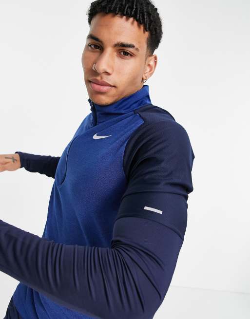 Blue nike quarter clearance zip