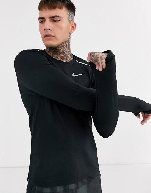 Nike Running Element 3.0 long sleeve t-shirt in black