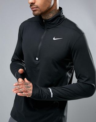 Nike Running - Element 683485-010 - Felpa con mezza zip nera in tessuto  Dri-FIT | ASOS