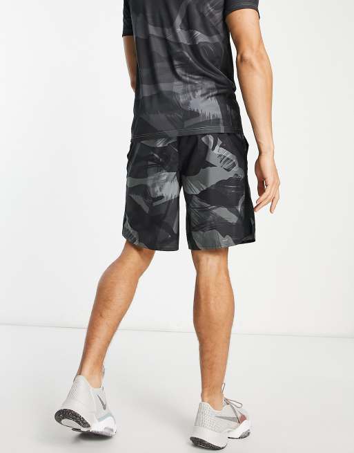 Nike Running Element camo shorts in black