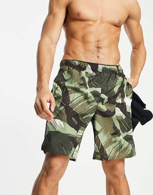 Nike Running Element camo shorts in green ASOS