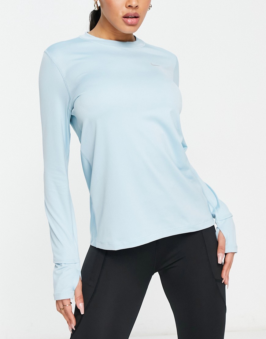 Nike Running Element crew neck long sleeve top in blue