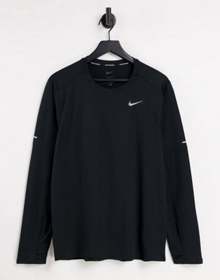 Nike Running Element Dri-FIT crew long sleeve top in black