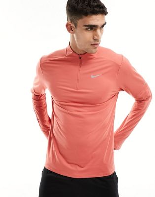 Nike Running Element Dri-Fit half zip in pink