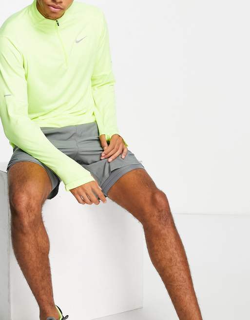 Nike Running Element Dri FIT half zip long sleeve top in volt ASOS