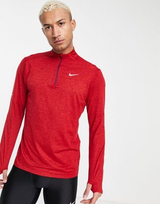 Nike Running Element Dri-FIT half zip top in pink