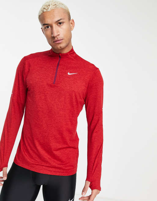 Nike Running – Element Dri-FIT – Różowy top z zamkiem pod szyją 