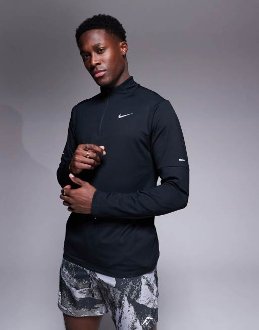 Nike Running Element Dri FIT zip jacket in black ASOS