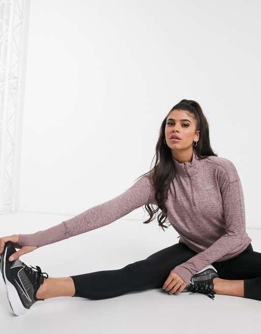 Nike Running Element half zip in mauve | ASOS