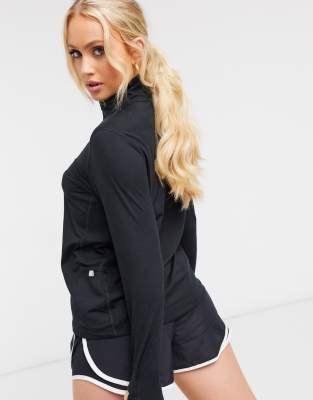 nike running element half zip long sleeve top in black