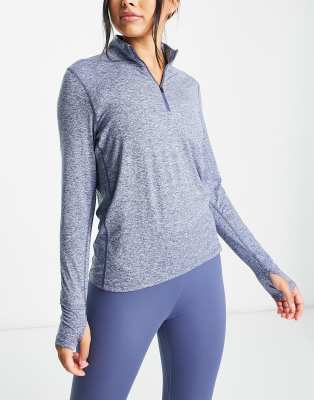 Nike Running Element half zip long sleeve top in blue