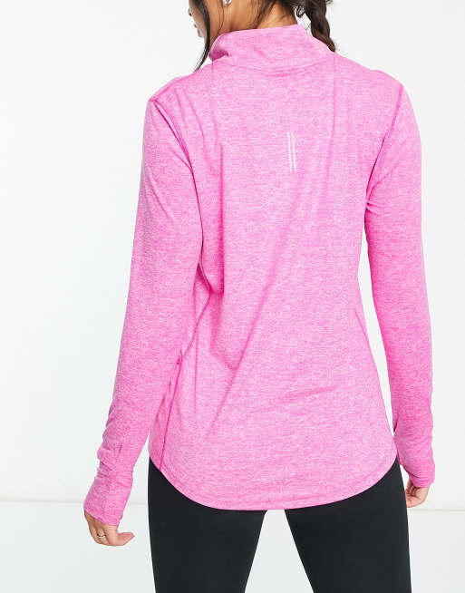 Nike Running Element half zip long sleeve top in pink ASOS