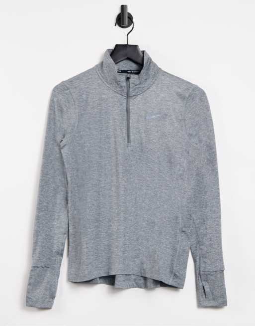 nike half zip grey top