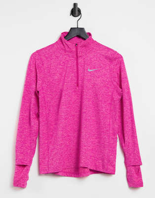 nike pink element half zip top