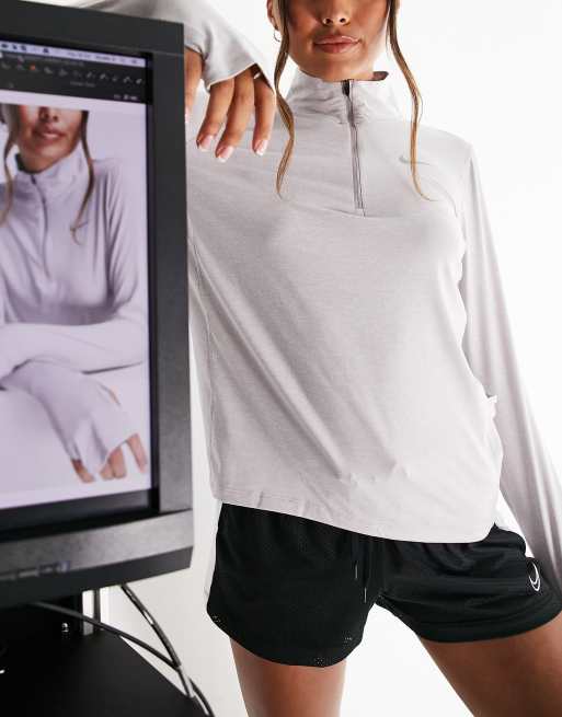Nike Running – Element – Liliowa bluza dresowa z krótkim zamkiem błyskawicznym