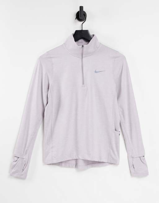 Nike Running Element Pacer half zip sweat in lilac heather