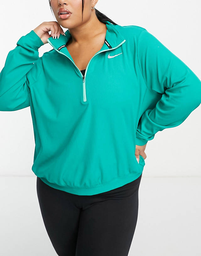 Nike Running - element plus seasonal novelty dri-fit half zip top in green