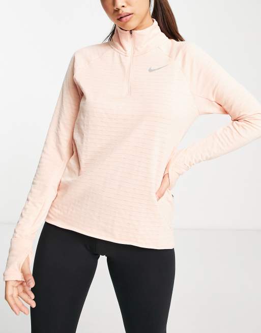 Nike Running Element Thema-FIT 1/4 zip top in pink