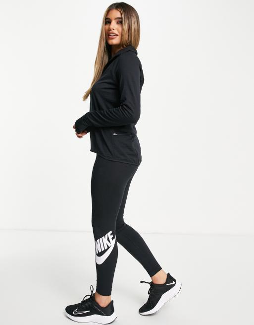 Nike Running Element Thema-FIT quarter zip top in black, 4 of 4