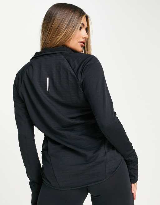 Nike Running Element Therma-FIT 1/4 zip top in black, 2 of 4
