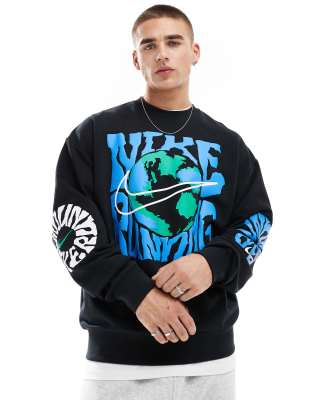 Energy graphic sweatshirt in black