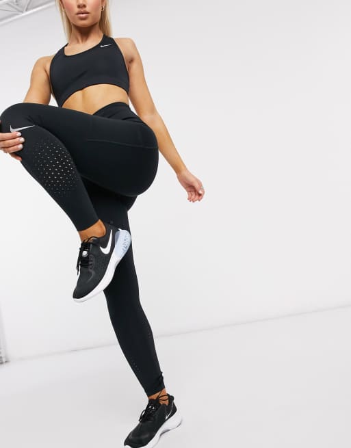 Nike Performance EPIC FAST - Leggings - black/silver/black