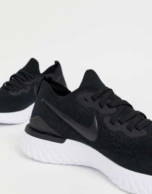 nike running epic react 2 flyknit trainers in black