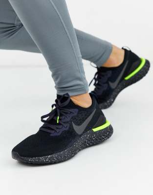 nike running epic react trainers in black