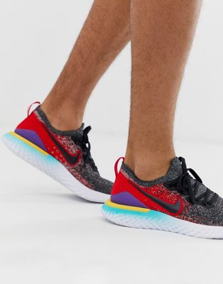 nike epic react flyknit 2 red and black