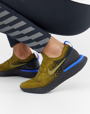 Nike Running Epic React Flyknit sneakers in khaki aq0067-301-Grøn