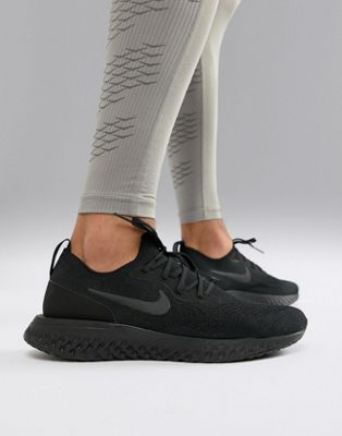 nike running epic react flyknit 2 trainers in black