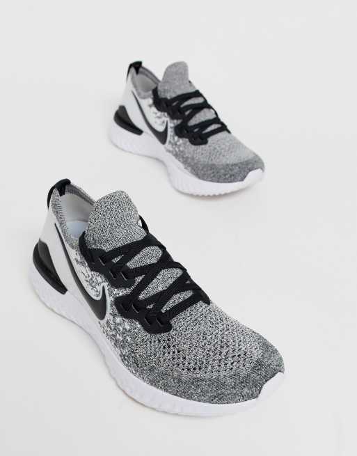 Epic react shop flyknit black grey