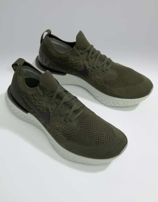 Oral enaguas Estacionario Nike Running Epic React Flyknit trainers in khaki aq0067-300 | ASOS