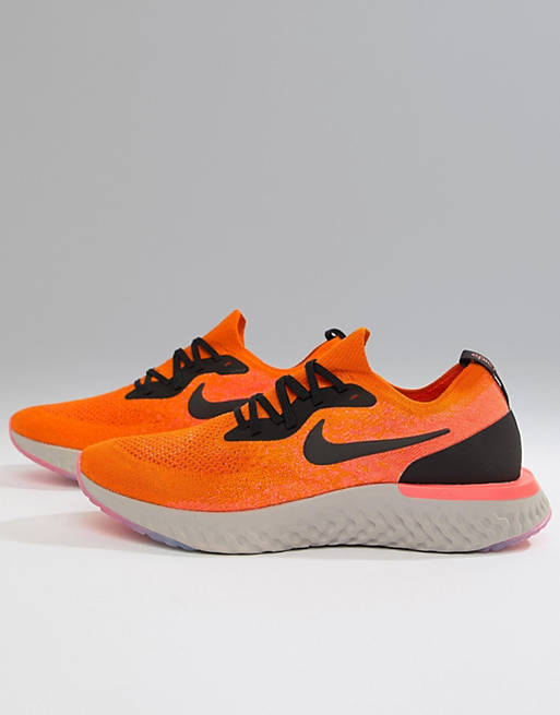 Salida Negociar rural Nike Running Epic React Flyknit trainers in orange aq0067-800 | ASOS
