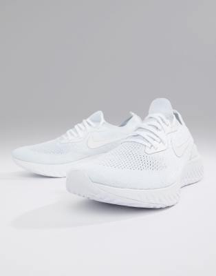 triple white nike epic react flyknit