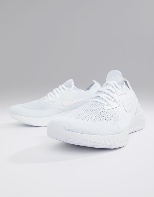 Epic react flyknit 2025 all white mens